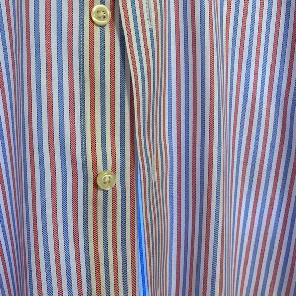 Brooks Brothers Regent Fit Coral Blue Stripe Dress Shirt 15.5 NWOT - Picture 3 of 9